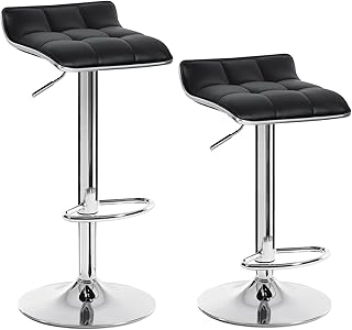 WOLTU Bar Stools Black Bar Chairs Breakfast D...,