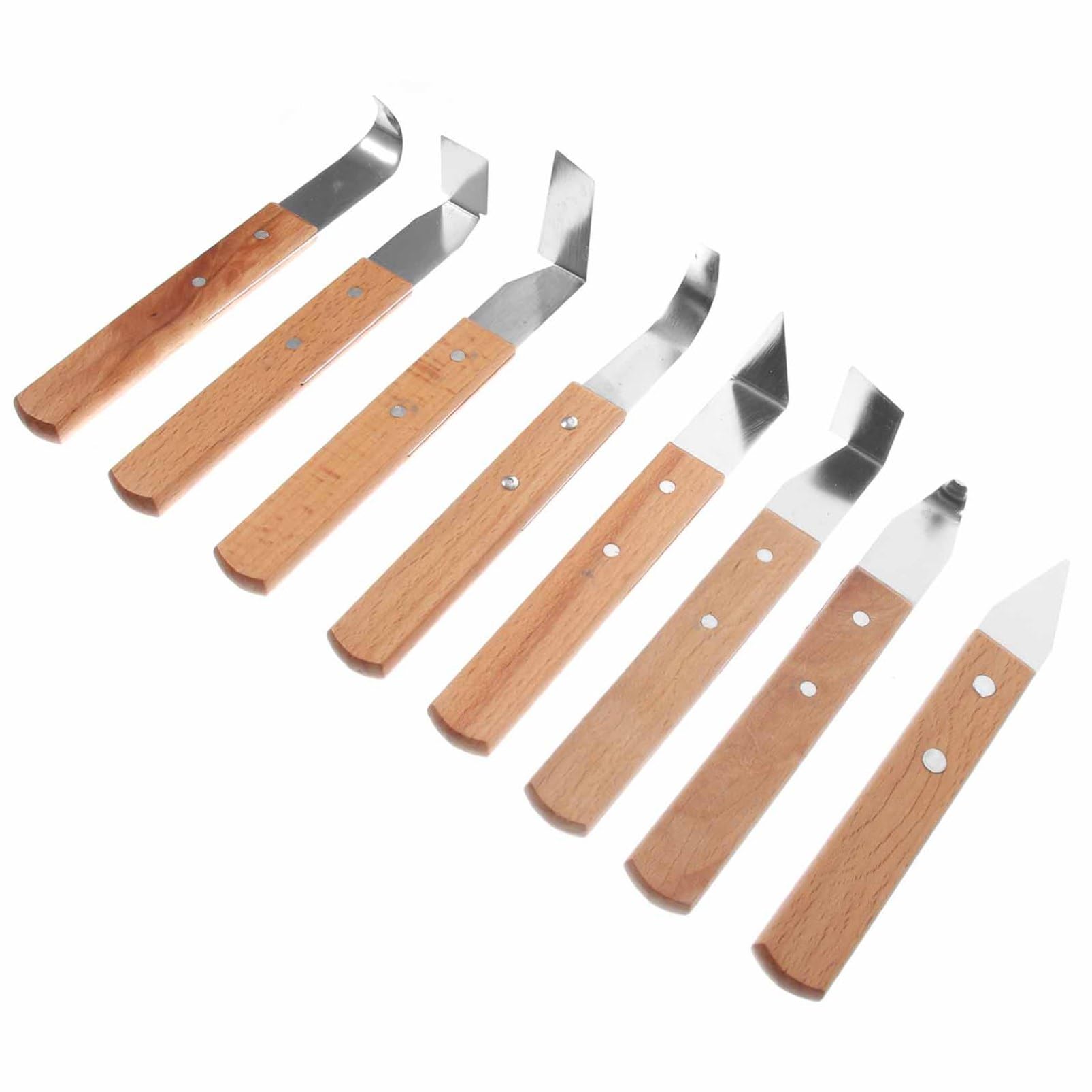 8piezas Herramientas Mango De Madera y Cuchillos De Acero Inoxidable Para Esculpir Arcilla Tallado y Modelado Accesorio Profesional Para Alfarería y Manualidades