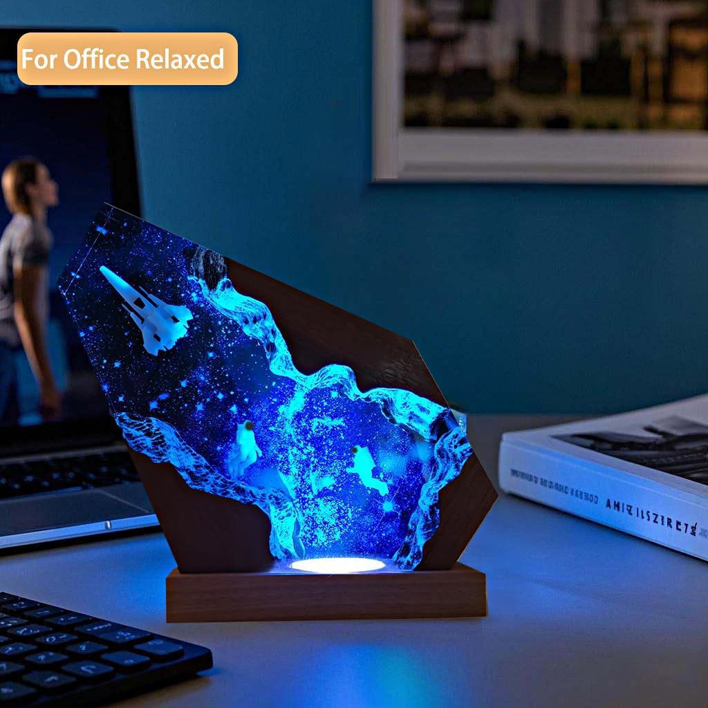 Space Resin Lamp - Handmade Galaxy Resin Night Light with USB Port, Variable Lights, Space Gifts for Adults, Astronaut Enthusiast Collectibles, Unique Birthday Gifts for Him & Her (6"x4") - Image 8