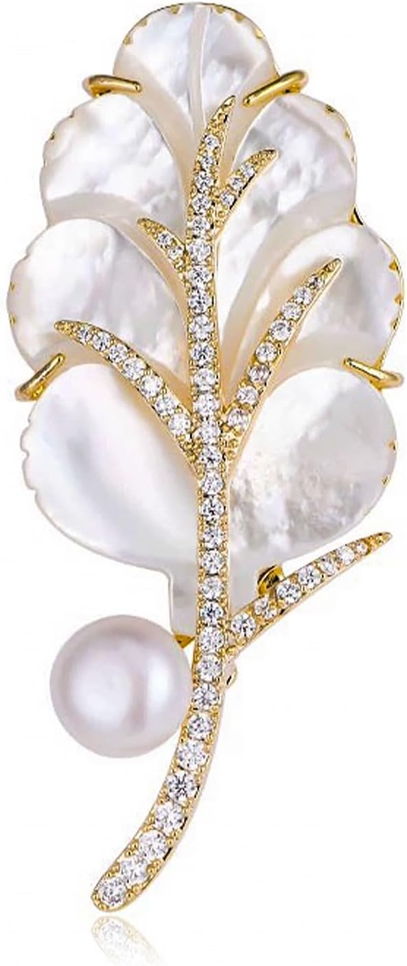 Fashion Brooch for Women Pearl Rhinestones Brooch Pin Elegant Lapel Pin Jewelry Mother's Day Gift for Wife Mom Lover