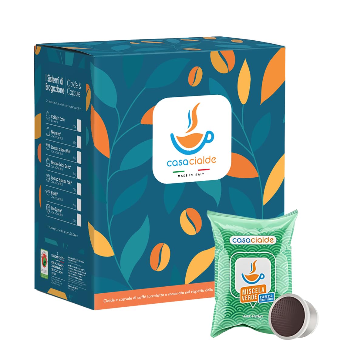 Casa Cialde - Capsule Verde Decaffeinato Gusto Dek compatibili Lavazza Point 900