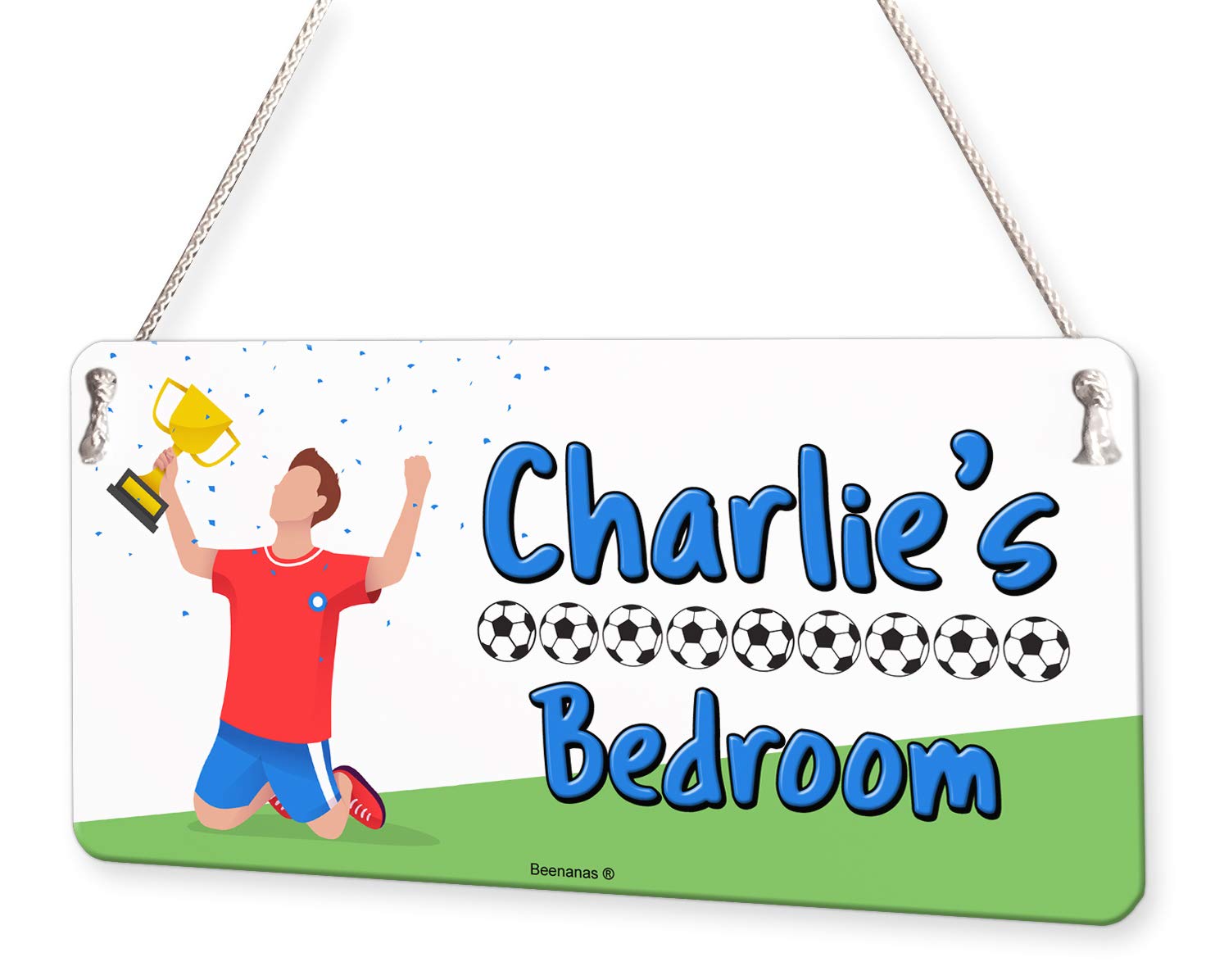 Beenanas Football Team Winner Personalised Childs Bedroom Door Sign Name Plaque