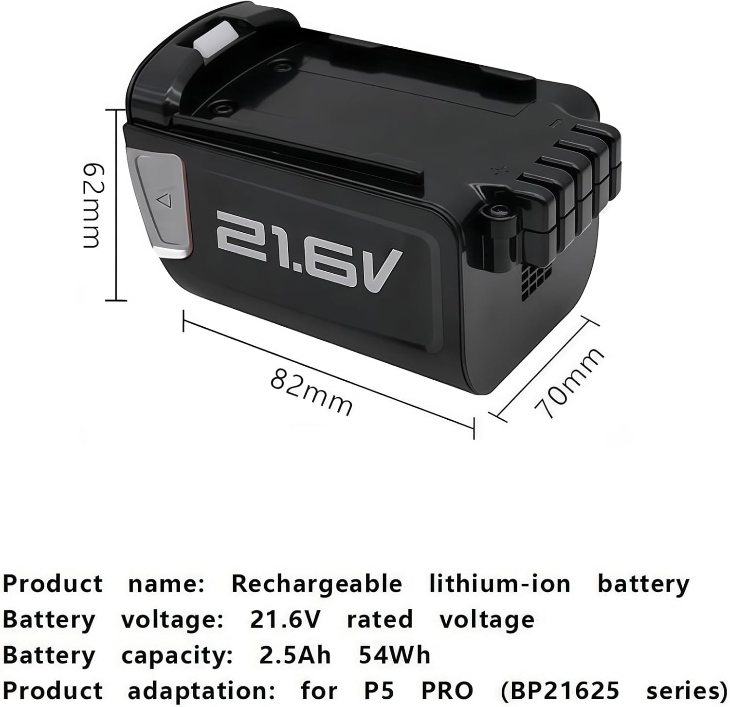 Handheld Vacuum Cleaner Battery Compatible With Midea V1 P3 P5 Pro Accessory Battery BP21625A C 2.5Ah 54wh
