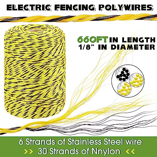 Clôture électrique sans blessure avec gant acier 200m