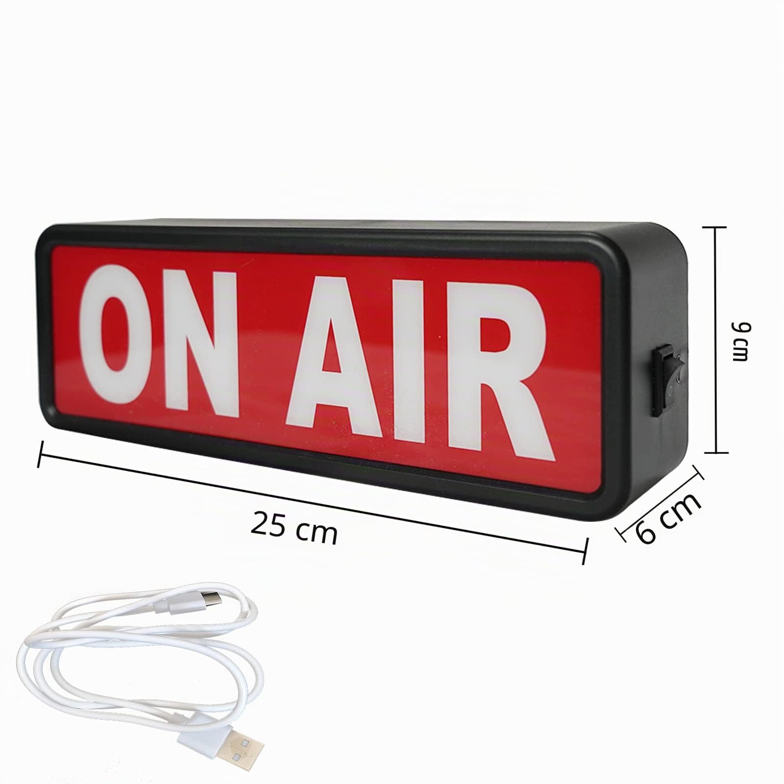 ON AIR - Segnale di avvertimento per studio (studio/studio domestico/azienda/scrivania o decorazione da parete). Pulsante di accensione e spegnimento semplice e facile.