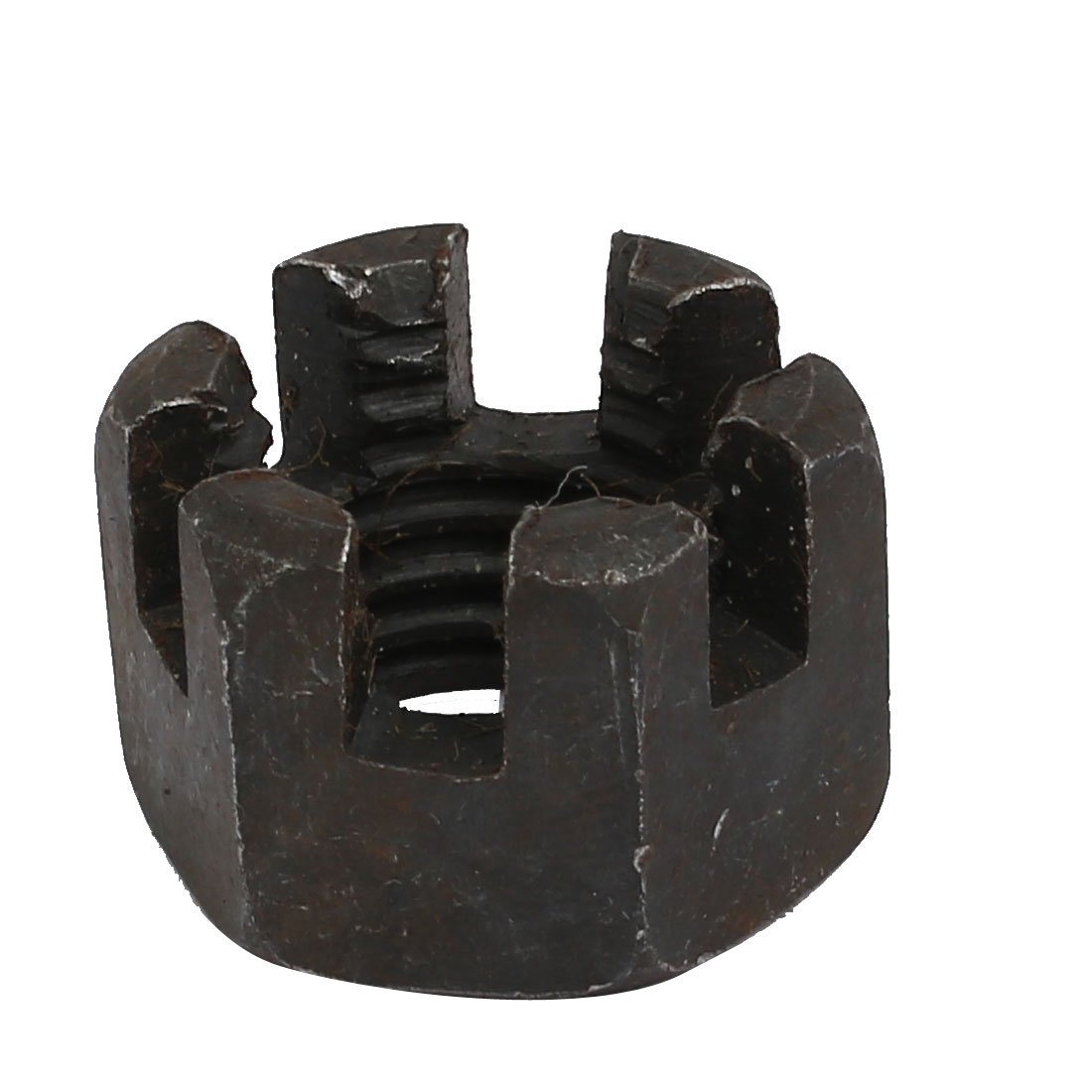 Sourcingmap® 5 PCS M16 x 2 mm en Acier au Carbone Grade 8 hexagonale à Fente Écrou de Château Noir