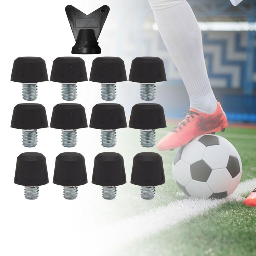12 tacchetti per scarpe da calcio, per allenamento e competizioni, colore nero, 8 mm e 11 mm