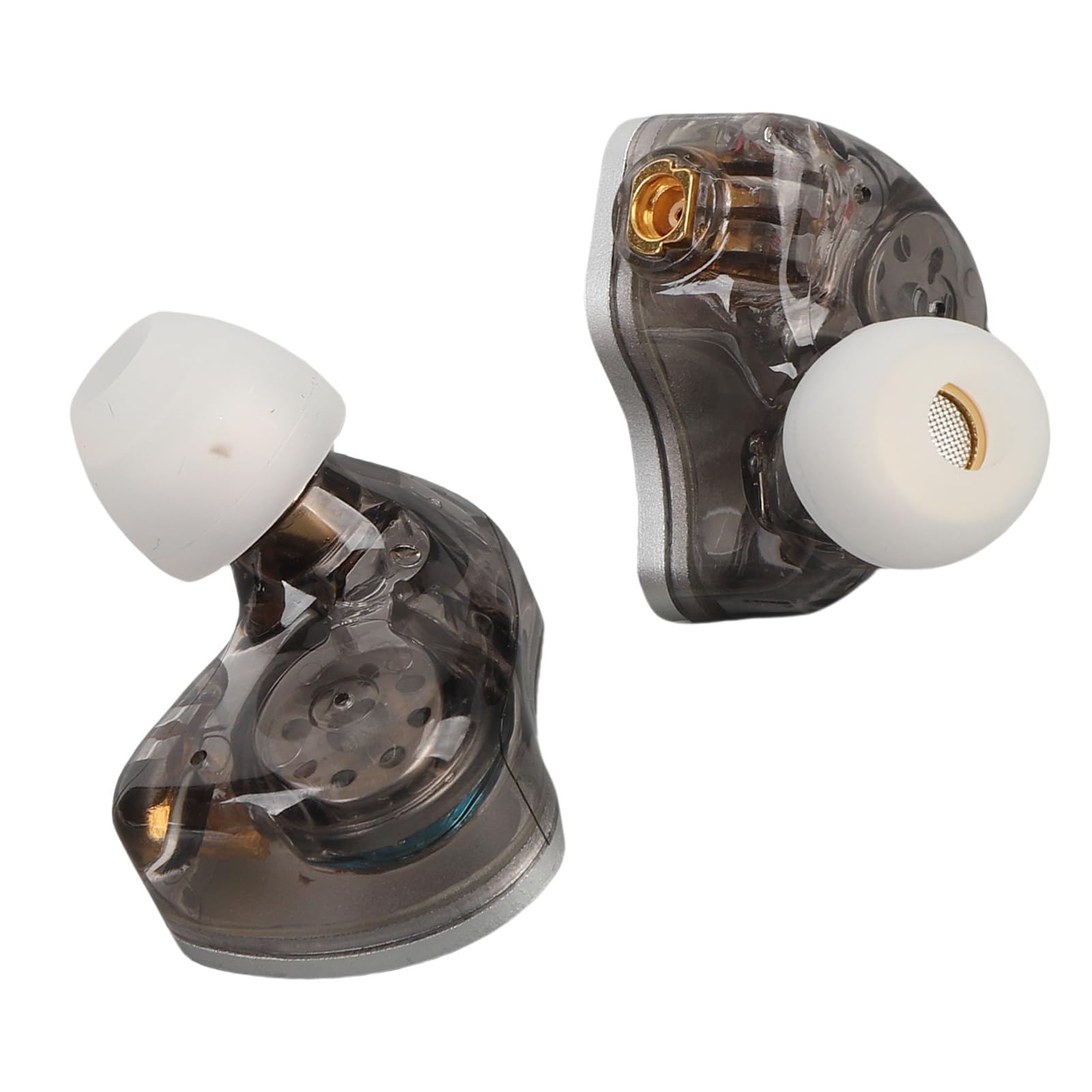 IEM Auricolari Monitor Auricolari Cablati Diaframma Biologico da 10 Mm Suono Stereo HiFi Cavo Placcato Argento Staccabile con Spina Placcata Oro da 3,5 Mm per Musicisti (SILVER)