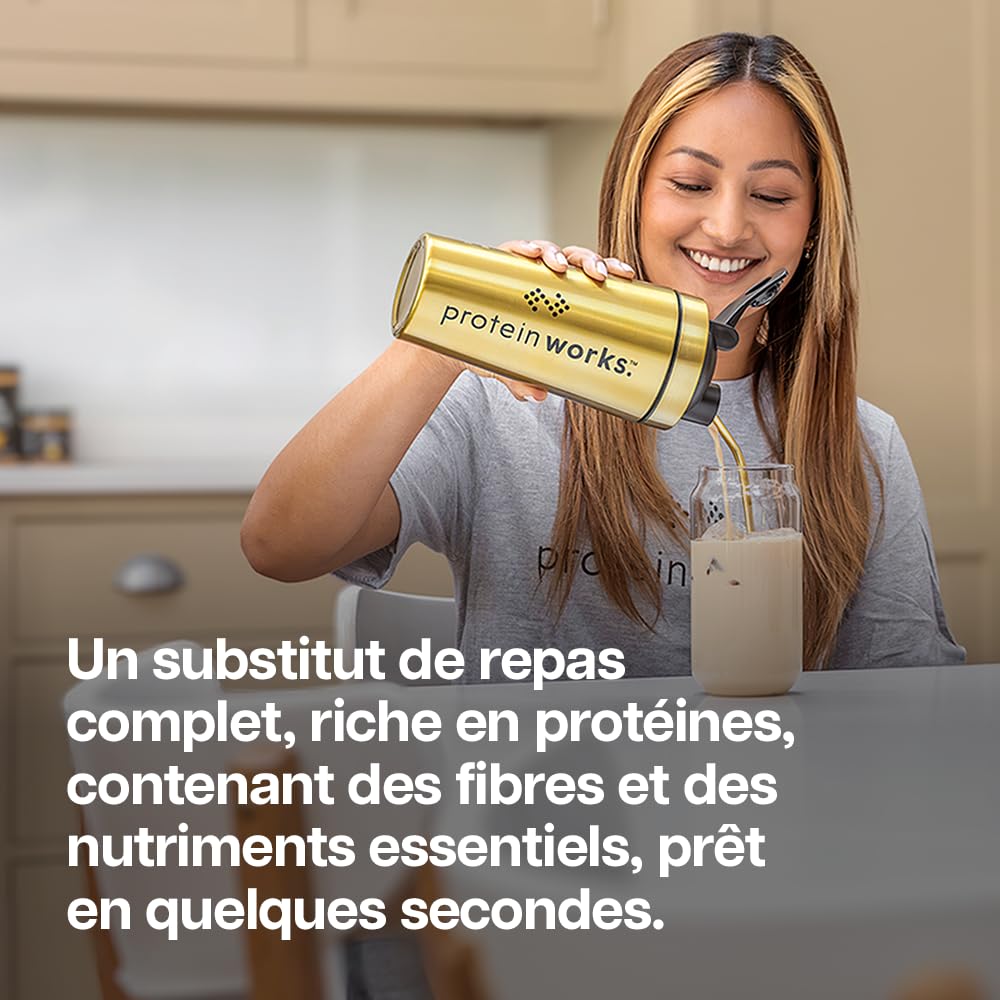Protein Works | Complete Meal 360 - Gold, Chocolat Onctueux, 1kg | Substitut de Repas, Riche en Protéine & Fibres, Nutritionnellement Complet, 165 Bienfaits, 24 Vitamines & Minéraux, Oméga 3
