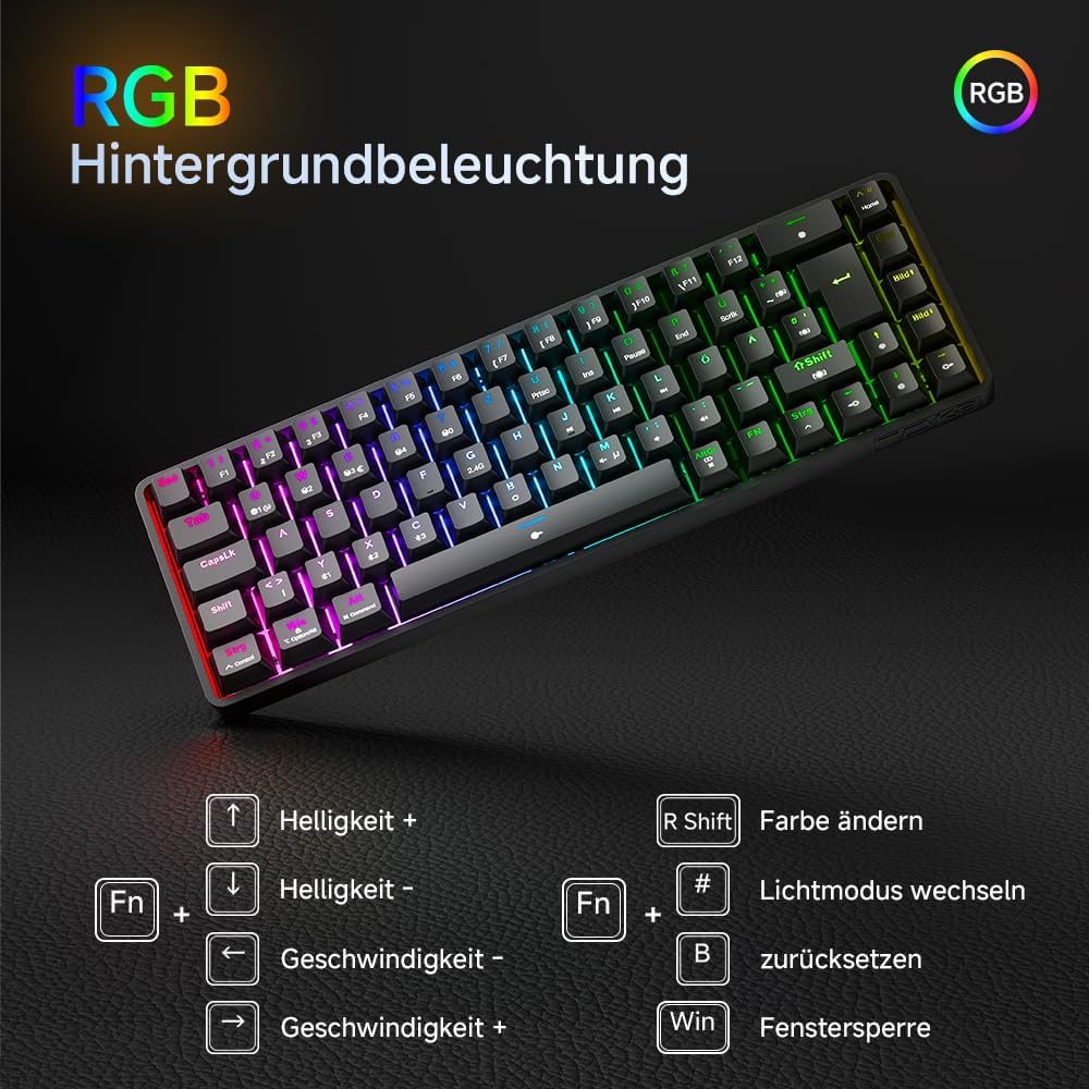Image showing FN key combinations for RGB backlight control.