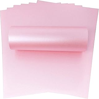 Cartulinas decorativas de color rosa perlado brillante, tamaño A4, 300 g/m², con color a doble cara, ideales para tarjetas decorativas (10 unidades)