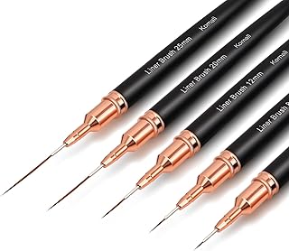 Metallic Nail Art Brushes, 5Pcs Liner Brush Set, UV Gel Polish Painting ...