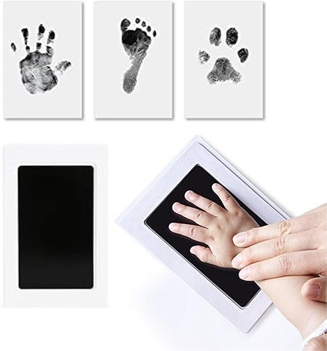 Almohadilla de tinta sin tinta para pies de bebé y patas de perro y gato, 100% segura, tacto limpio (no tóxico, sin contacto con la piel), perfecto