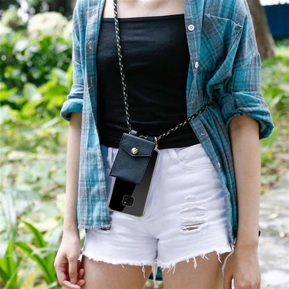 Cadorabo Handyhülle Mit Kette Für Huawei Mate 20 – TPU/Silikon, Kratzfest, Inkl. Halsband, Schwarz