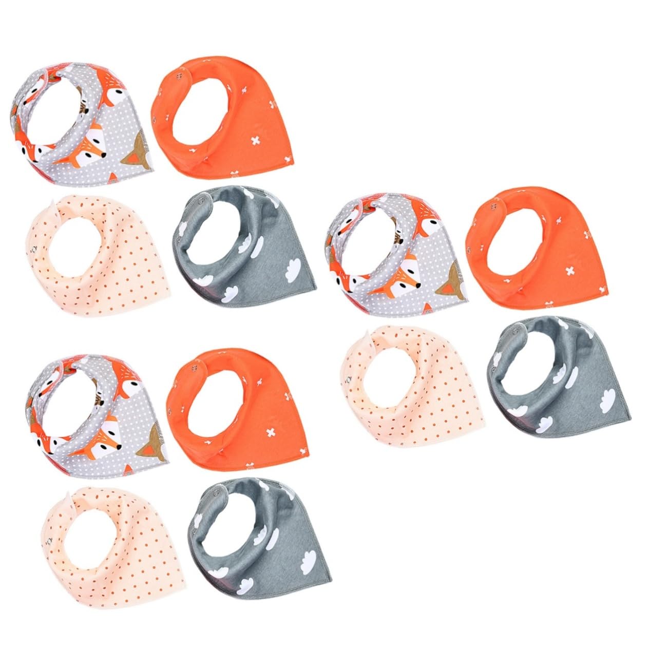 Abaodam 12pezzi Bavaglini Bandana Per Assorbenti e Regolabili Protezione Per Teething e Ruttini Design Unisex Per Per e Ragazze
