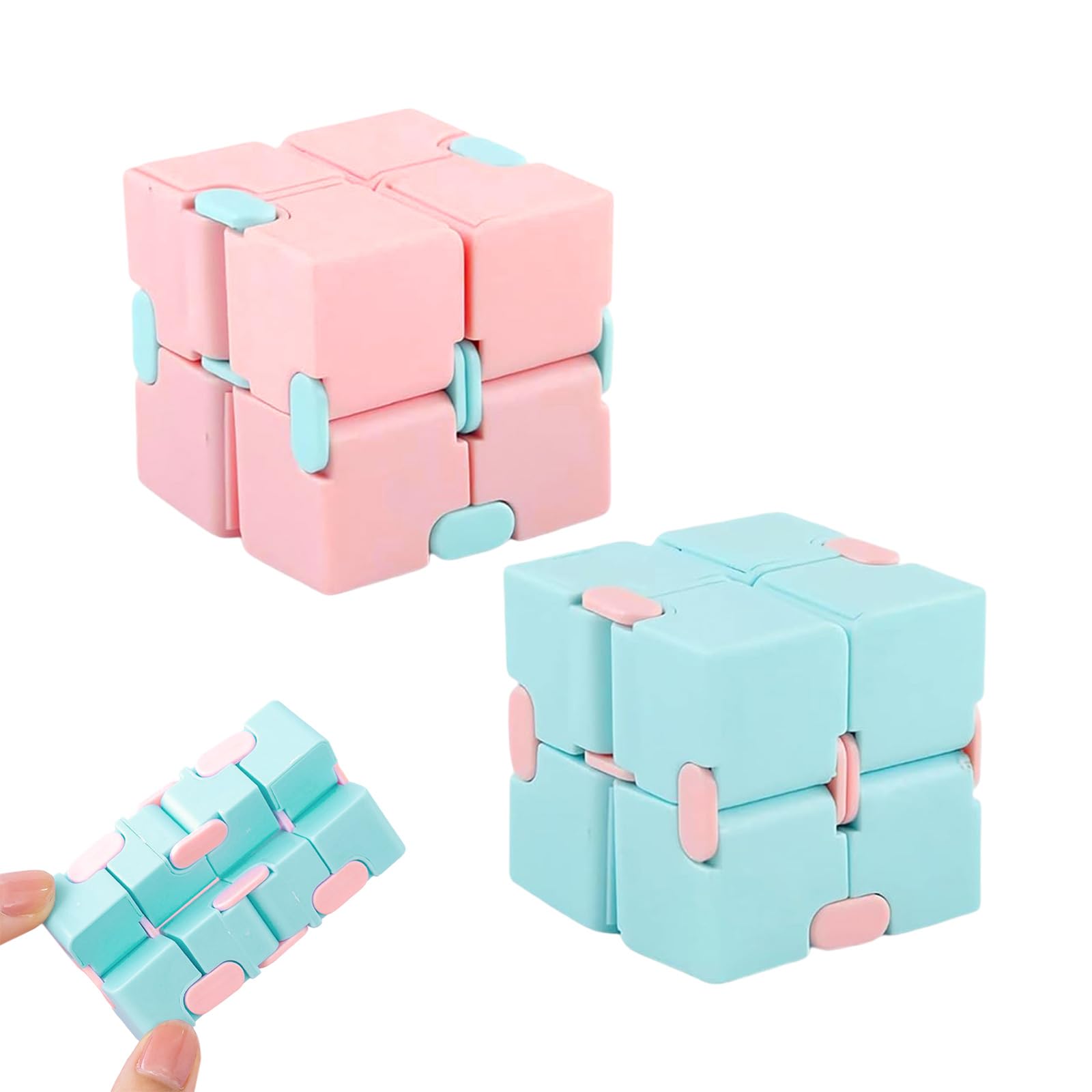 2 Pack Infinity Cube Fidget Toy, Magic Cube Mini Blocks, Desk Toys Sensory Toys, Cool Stuff, Stress Relief Tool Desk Game