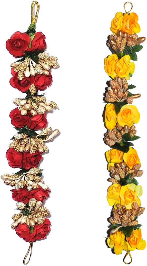 Gadinfashion Accessories Set Combo of Hair Fabric Flower Bun Gajra Extension For Women/Girls (Multicolor), 2 Piece, Multi
