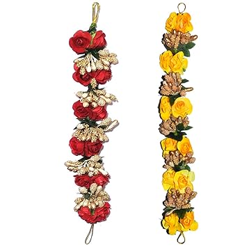 GadinFashion? Accessories Set Combo of Hair Fabric Flower Bun Gajra Extension For Women/Girls (Multicolor)