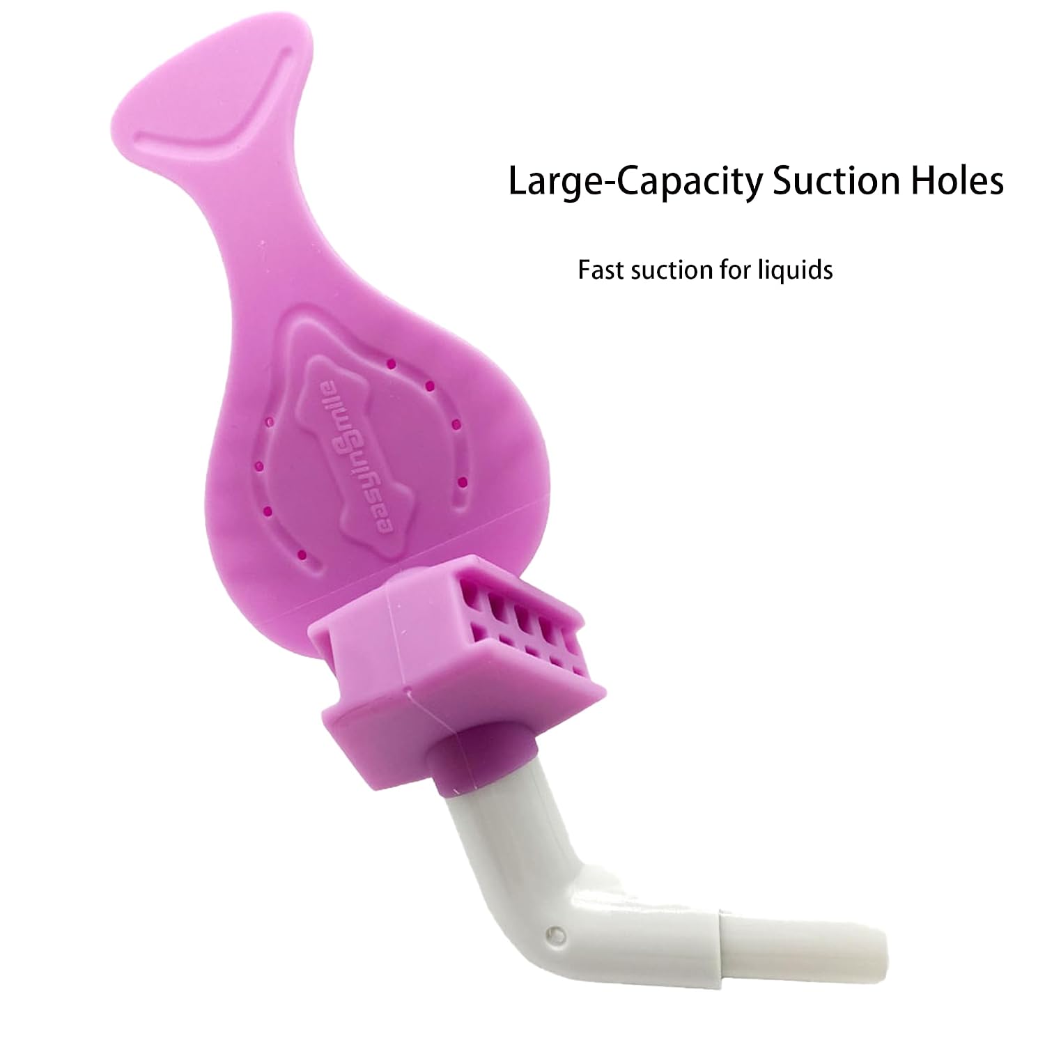 Silicone Suction Connecting Shield, Mouth Prop Saliva Shield with HVE Suction Tube, Purple, Pack of 2