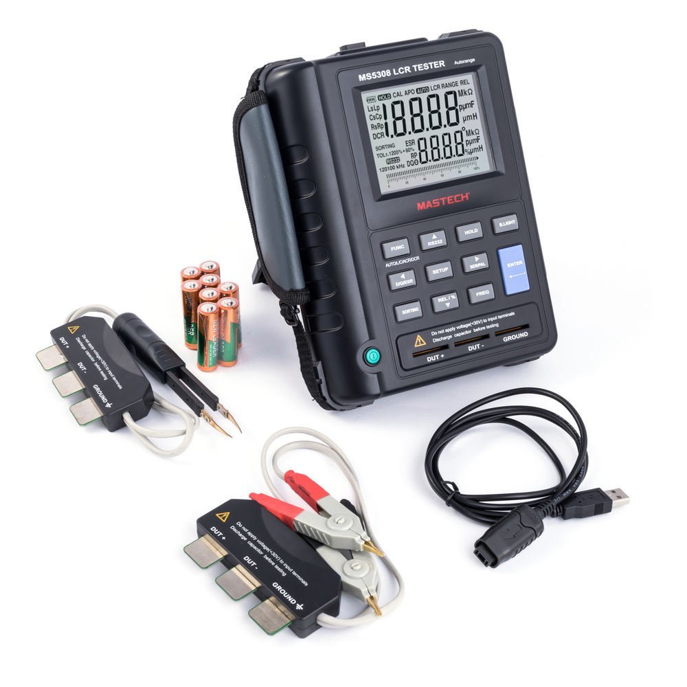 Mastech MS5308 LCR-Meter Profi Breite Messbereiche 5 Testfrequenzen Dual Display