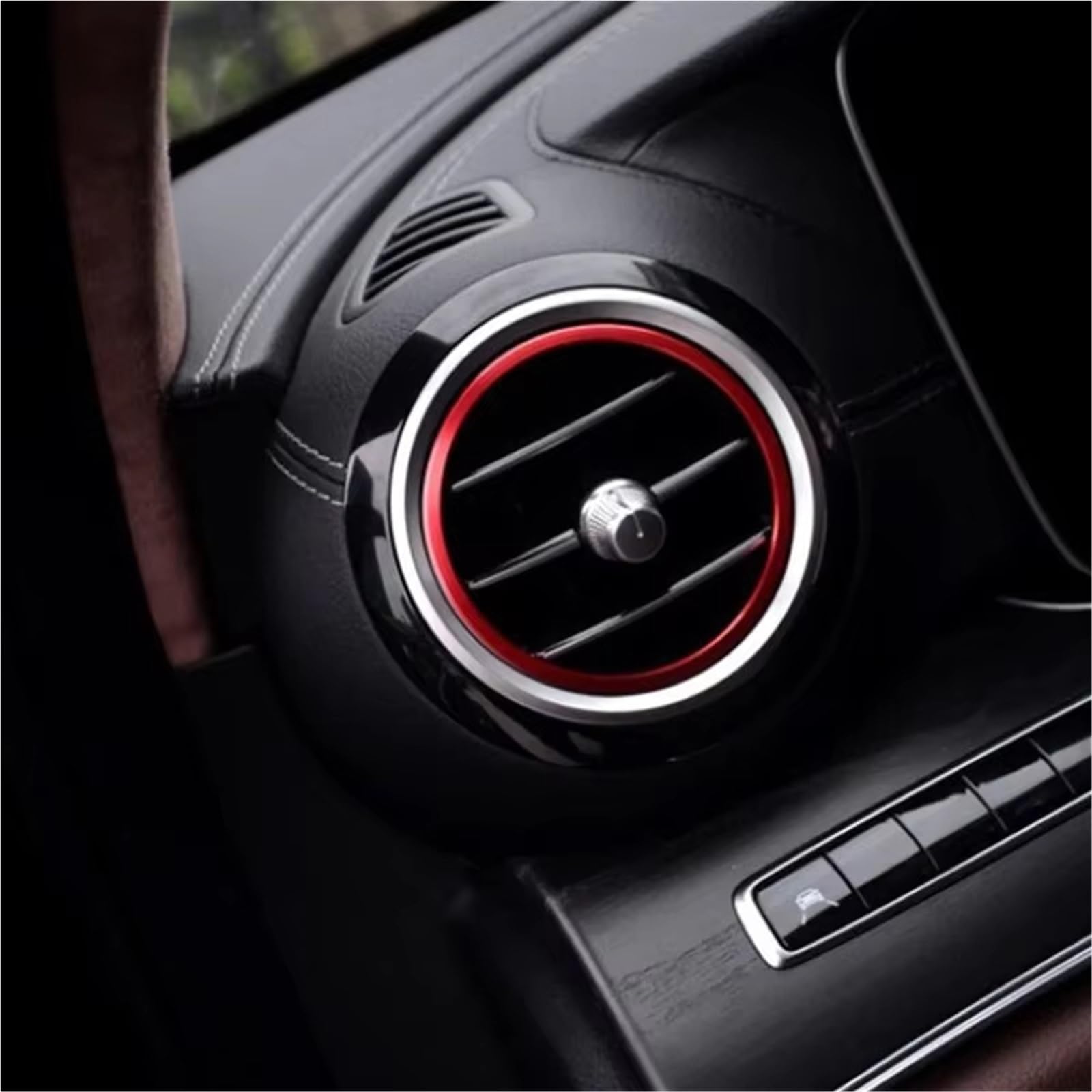 Compatible Con Benz Para GLC Clase X253 2016 2017 2018 Anillo Salida Ventilación Aire Acondicionado Para Coche Pegatinas Decorativas Cubierta Perilla