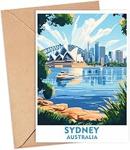Sydney City Greeting Card - Australia Travel Card - Modern Landscape Scenery 5 x 7 inches