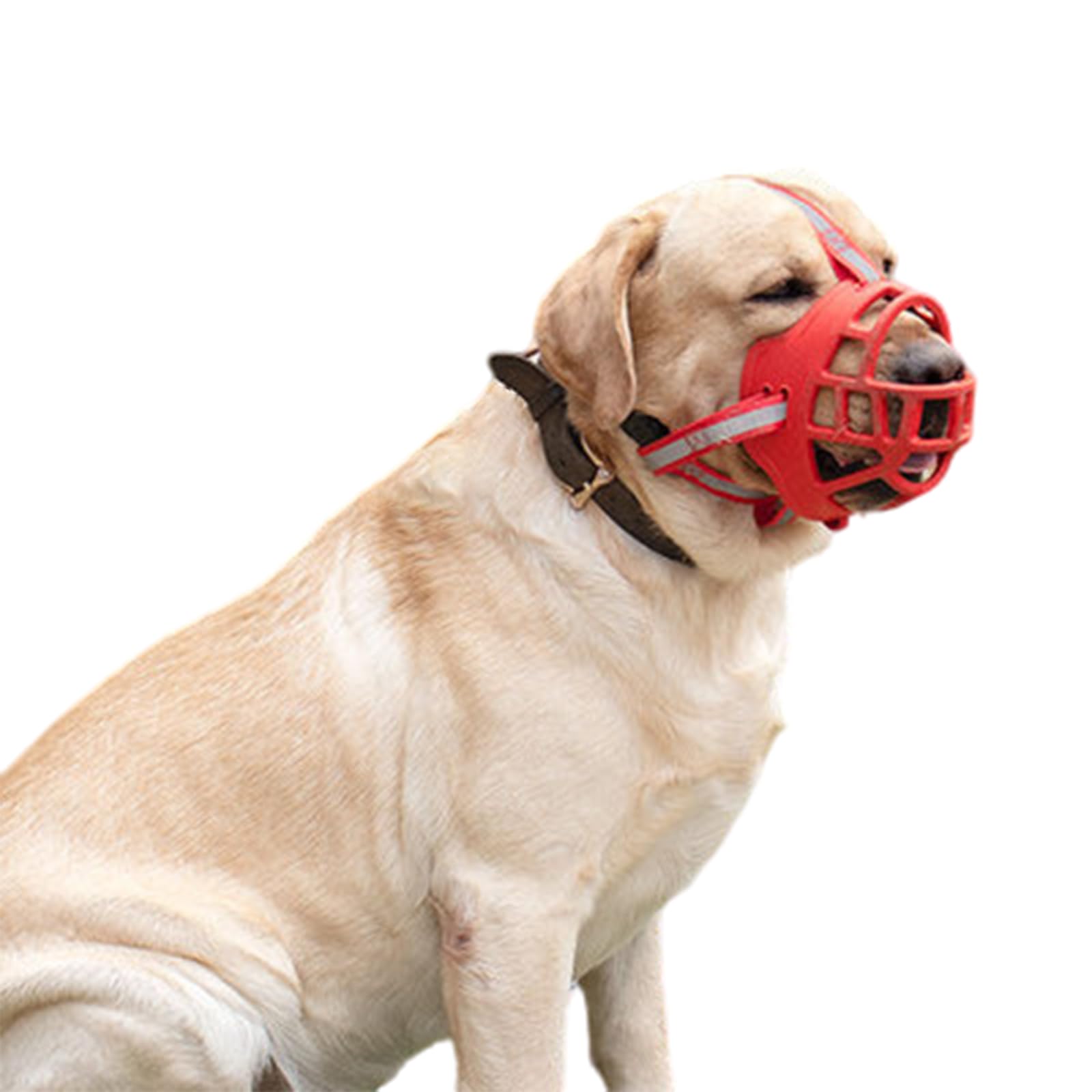 Bozal antimordeduras, Transpirable, Ajustable, bozales de Cesta Suaves, Permite jadear y Beber, Gran Orificio de respiración,Bozal para Perro(Red,No. 2)