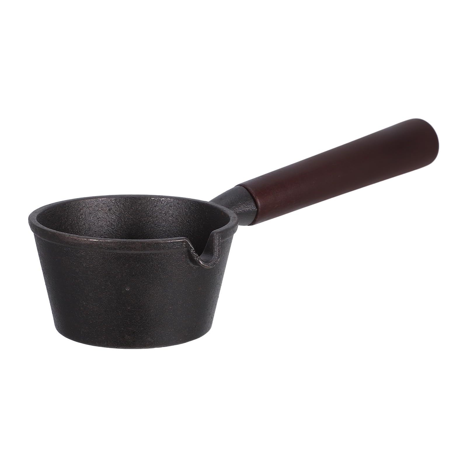 Mini poêle en fonte antiadhésive pré-culottée avec manche en bois pour cuisine au quotidien