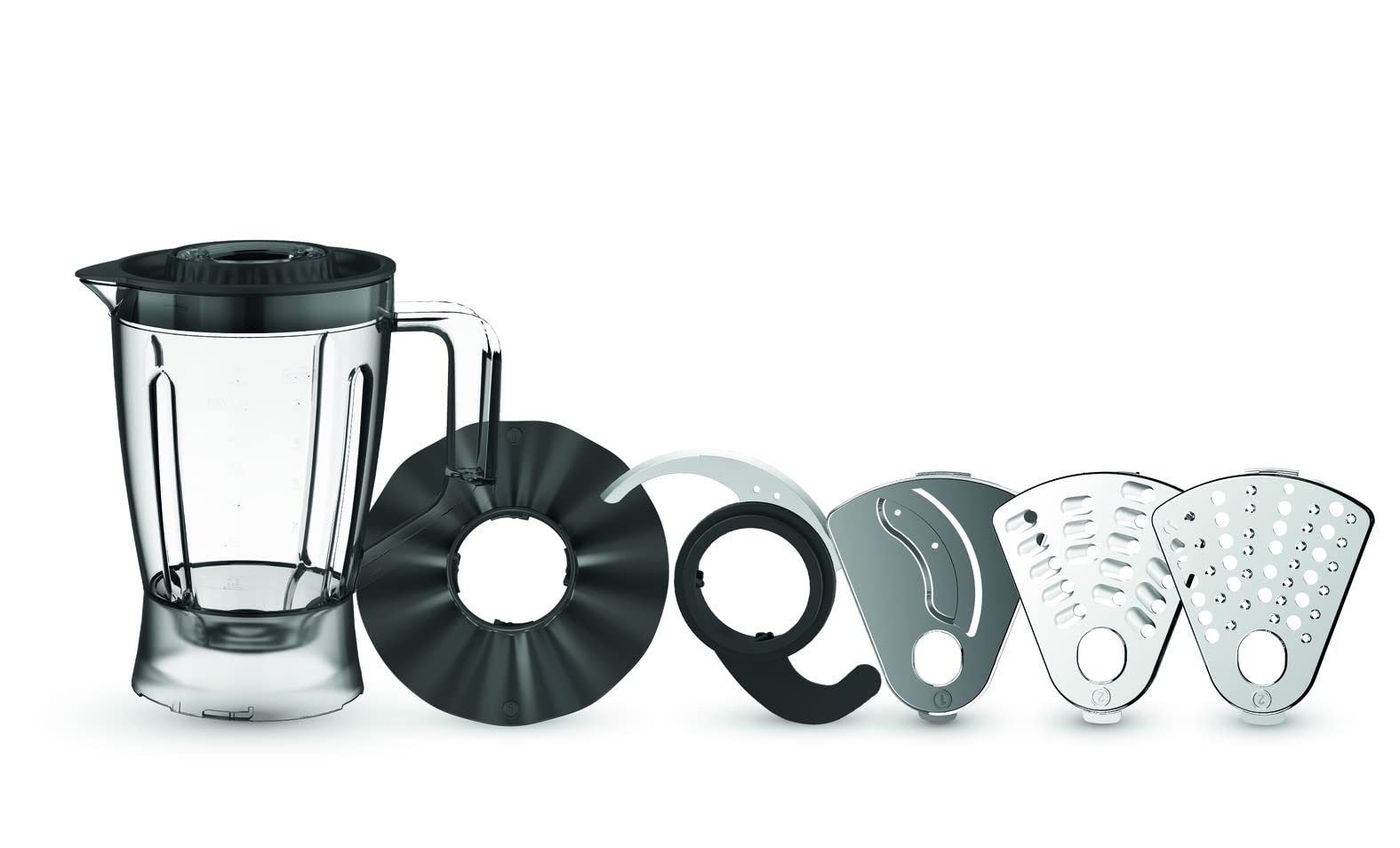 Moulinex FP2461 Easy Force Robot da Cucina Multifunzione All-in-One, 2.4 Litri, 700 W, 6 Accessori per 25 Funzioni, Robot Frullatore e Tritatutto