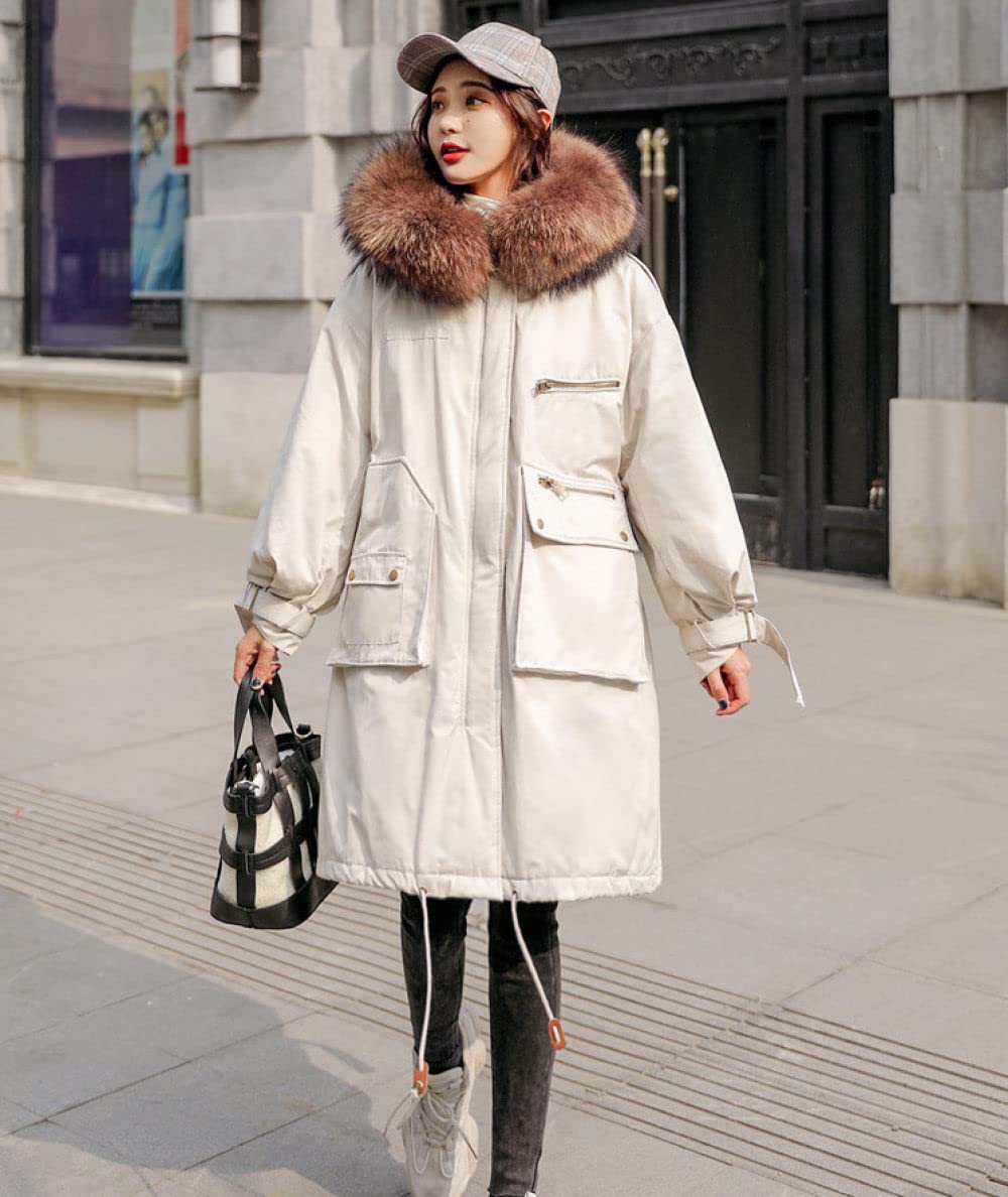 Amazon.co.jp: フード付き防水ダウンコート-パーカーレディースロング