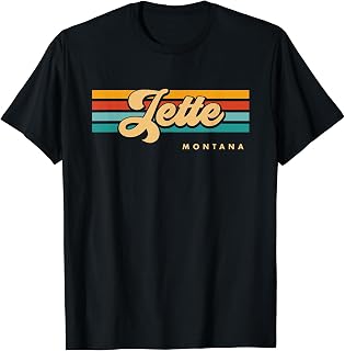 Vintage Sunset Stripes Jette, Montana T-Shirt