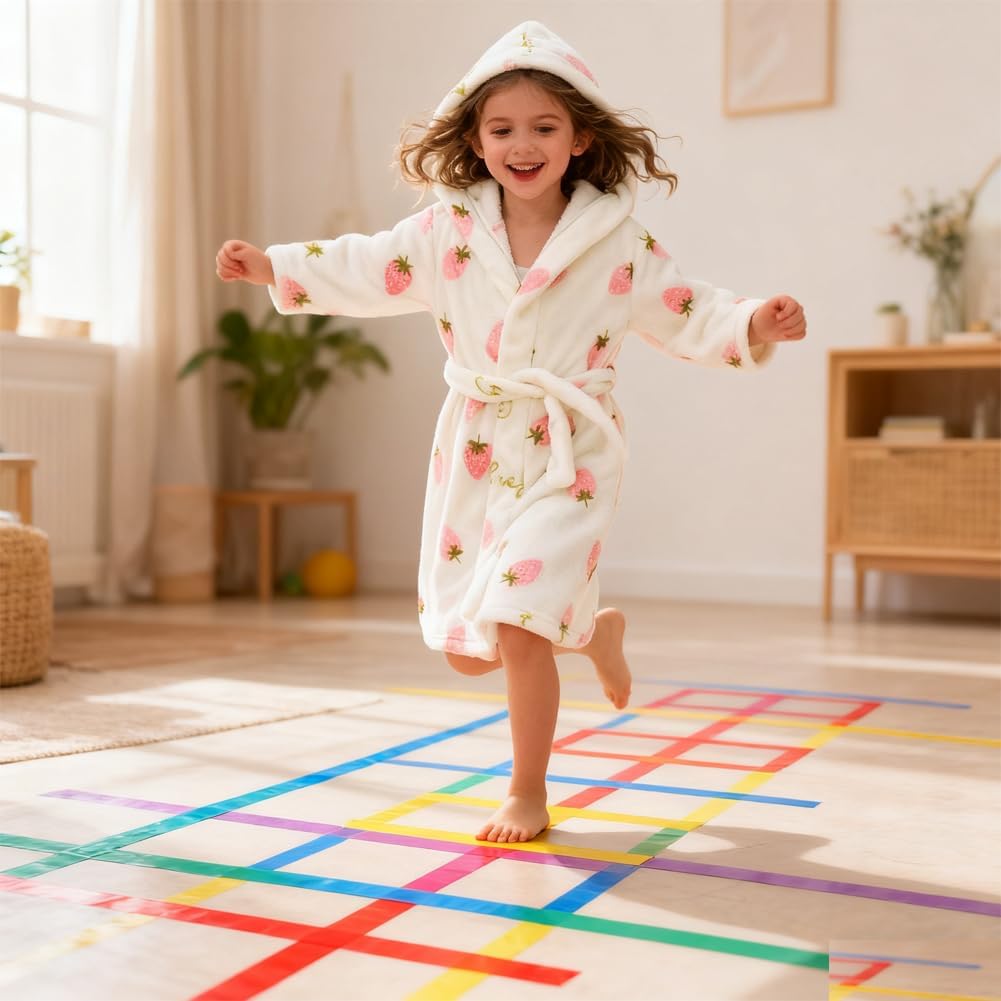 Boys Girls Bathrobes,Toddler Boy Girl Robes,Children's Plush Soft Coral Fleece Hooded Pajamas Sleepwear for Kids