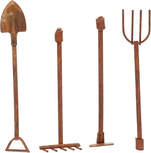 Miniatura 1 de Yardwe 2 juegos de mini-herramientas desgastadas, muebles en miniatura, herramientas de jardín, juguete seguro, herramientas de jardinería, pequeña