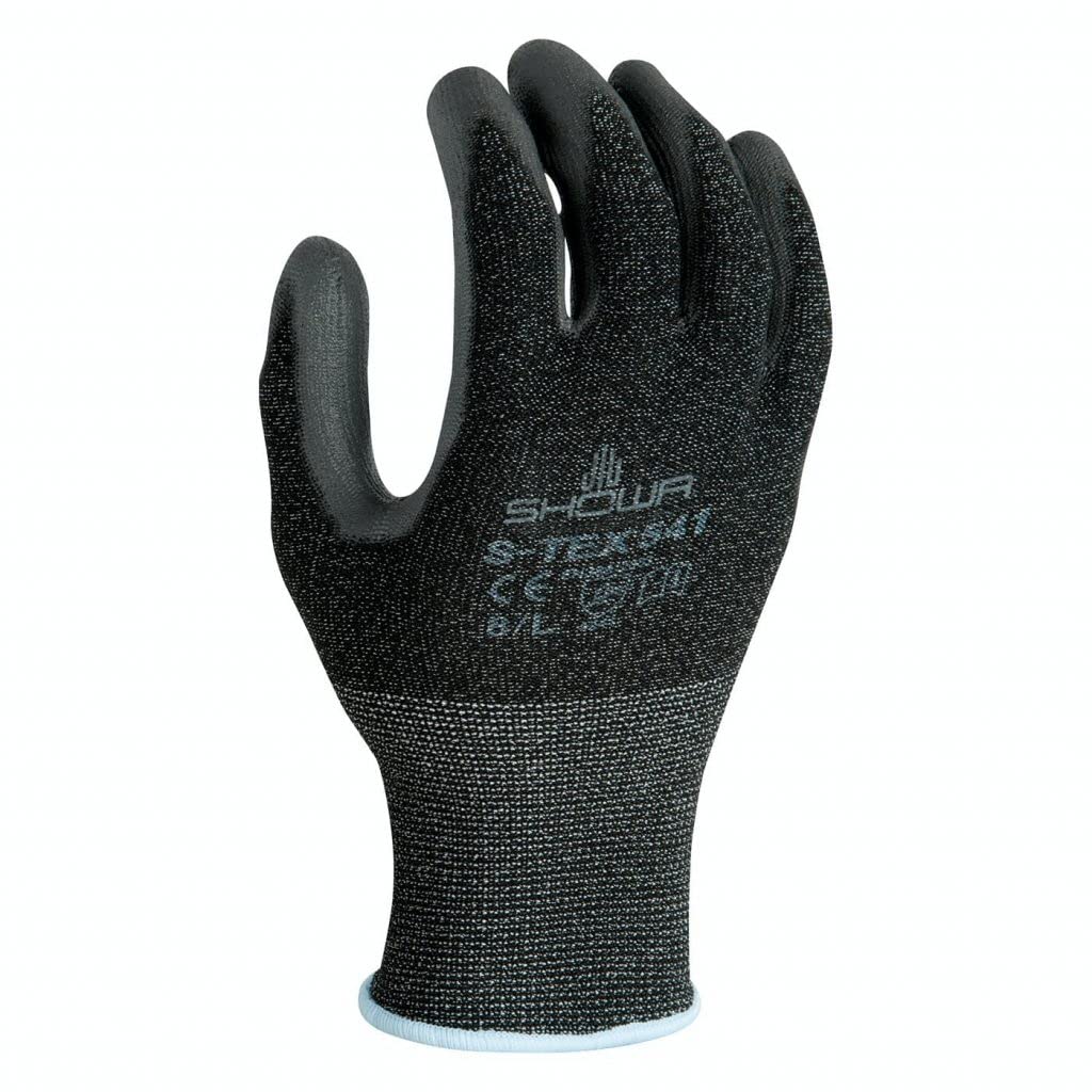 SHOWA S-TEX 541 Polyurethane Palm Coated A4 Cut Resistant Safety Glove with Stainless Steel/Poly Liner, 13-Gauge, Small (12 Pair)
