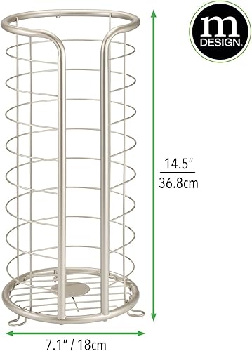 Miniatura 9 de mDesign - Soporte de metal para papel higiénico con 3 rollos de papel higiénico para cuarto de baño o sala de polvo, Metal, Cromado, paquete de de 1