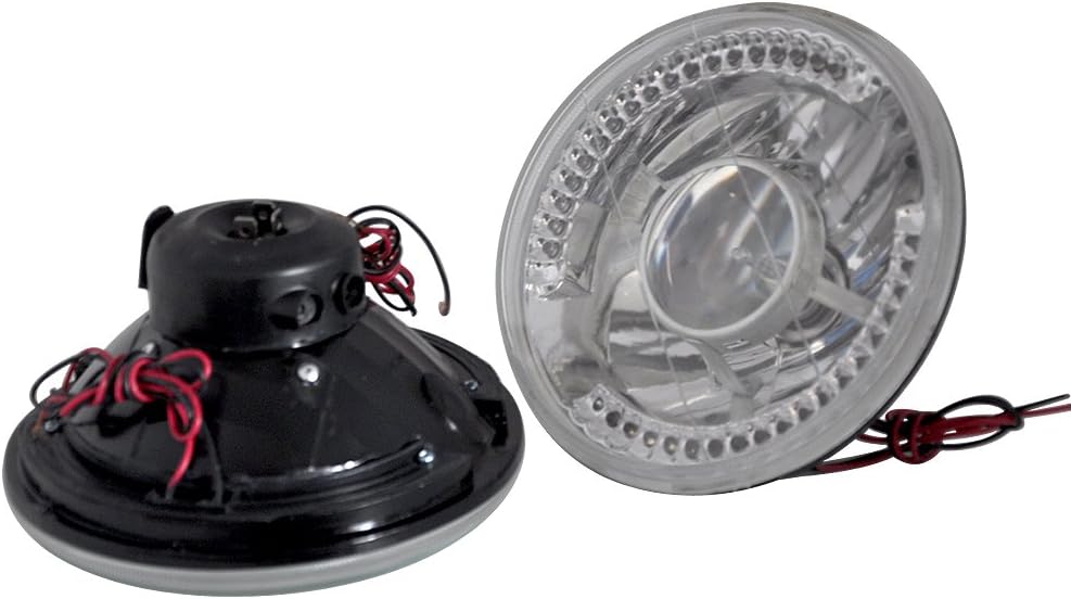 IKON MOTORSPORTS Headlights Compatible With Vehicles With 7" Sealed Beam Headlights White Headlamp Driving Light, 1997 1998 1999 2000 2001 2002 2003 2004 2005 2006 2007 2008 2009