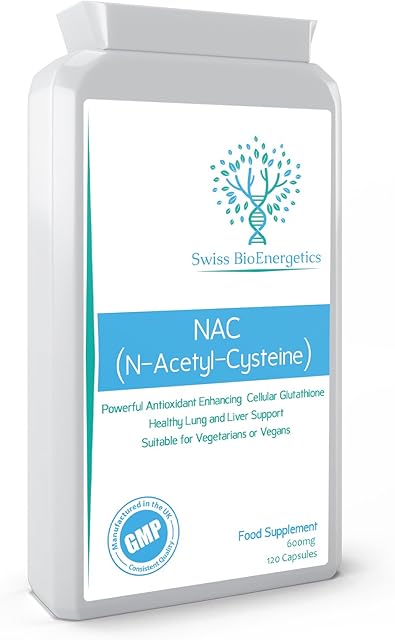 N-Acetyl Cysteine (NAC) 600 mg 120 Capsules - UK Manufactured and Suitable for Vegans & Vegetarians