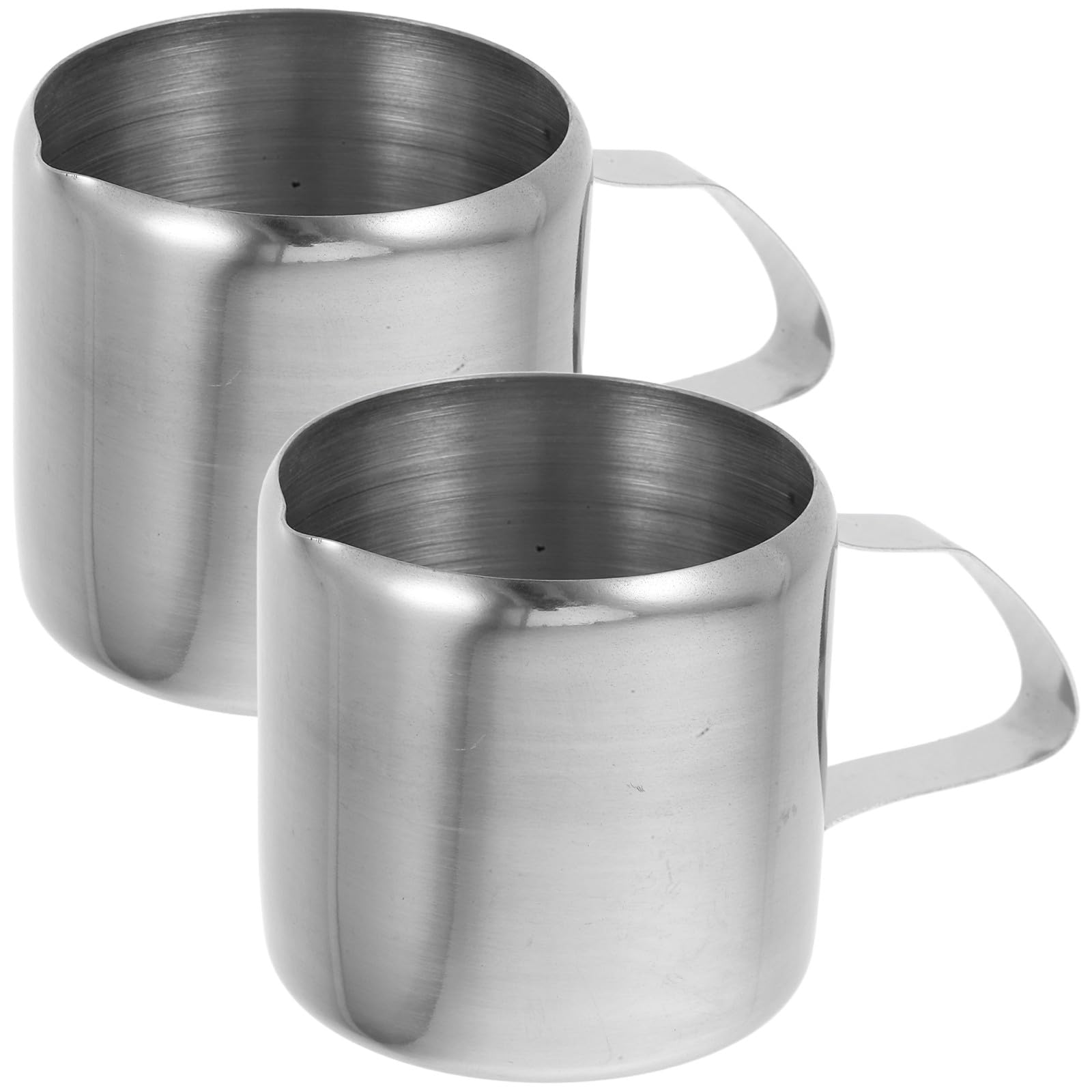 2Pcs 90Ml Stainless Steel Milk Frothing Pitchers Coffee Steaming Jug Manual Frother Cups for Espresso Machine Accessories