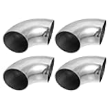 X AUTOHAUX 4pcs OD 2.5 Inch 90 Degree Mandrel Bend Elbow SS304 Stainless Steel Bend Tube Exhaust Elbow Pipe for Car Modified Exhaust System 2.5