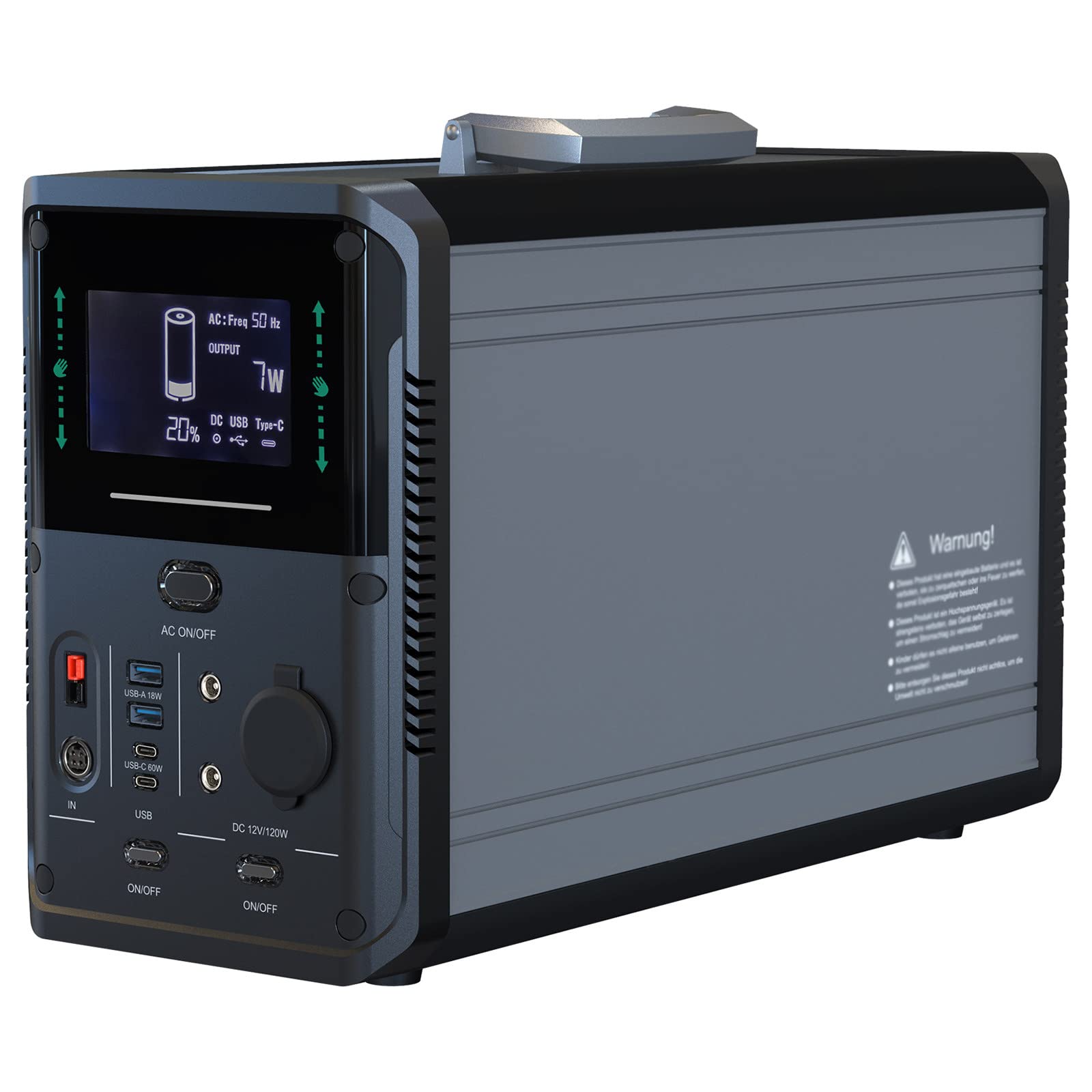 BONAD Central EléCtrica PortáTil 1000/1500W,48Ah 1075/1380Wh Generador Solar Compacto,Central EléCtrica PortáTil 2000/3000W Potencia Pico,Carga RáPida Solar Festival Robusto Camping EnergíA,1000W