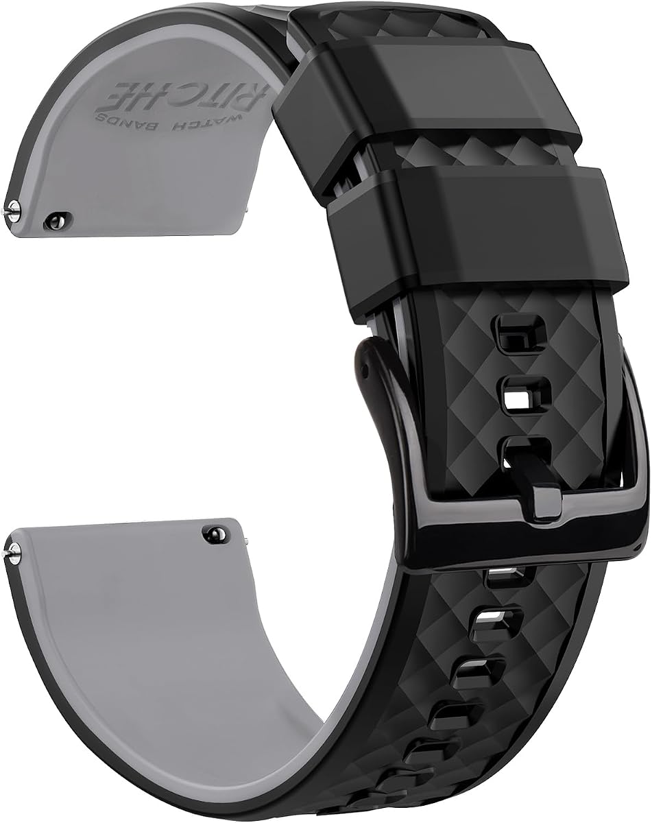 Ritche Regalo de Navidad Correas de reloj de silicona 18 mm, 20 mm, 22 mm, 24 mm Correas de reloj de goma de liberación rápida para hombres, regalos de elefante blanco, rellenos de calcetines para hombres
