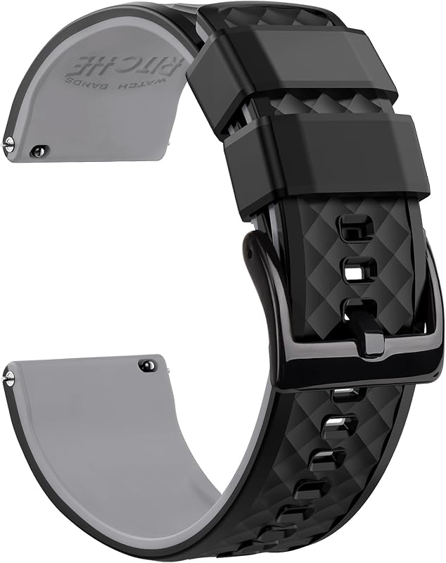 Ritche Regalo de Navidad Correas de reloj de silicona 18 mm, 20 mm, 22 mm, 24 mm Correas de reloj de goma de liberación rápida para hombres, regalos de elefante blanco, rellenos de medias para hombres