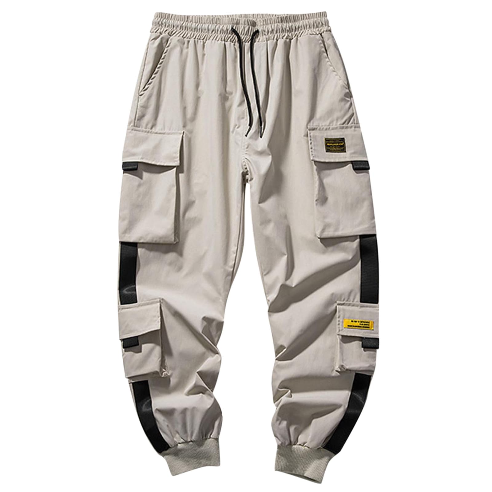 Shoes For Men Uk,Men's High Stretch Techwear Jogger Pants for Outdoor Streetwear Casual Summer Sports with Elastic Waist and Drawstring