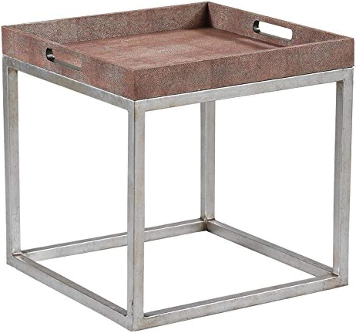 931-007 Et Cetera Faux Tray Table, Coral Shagreen