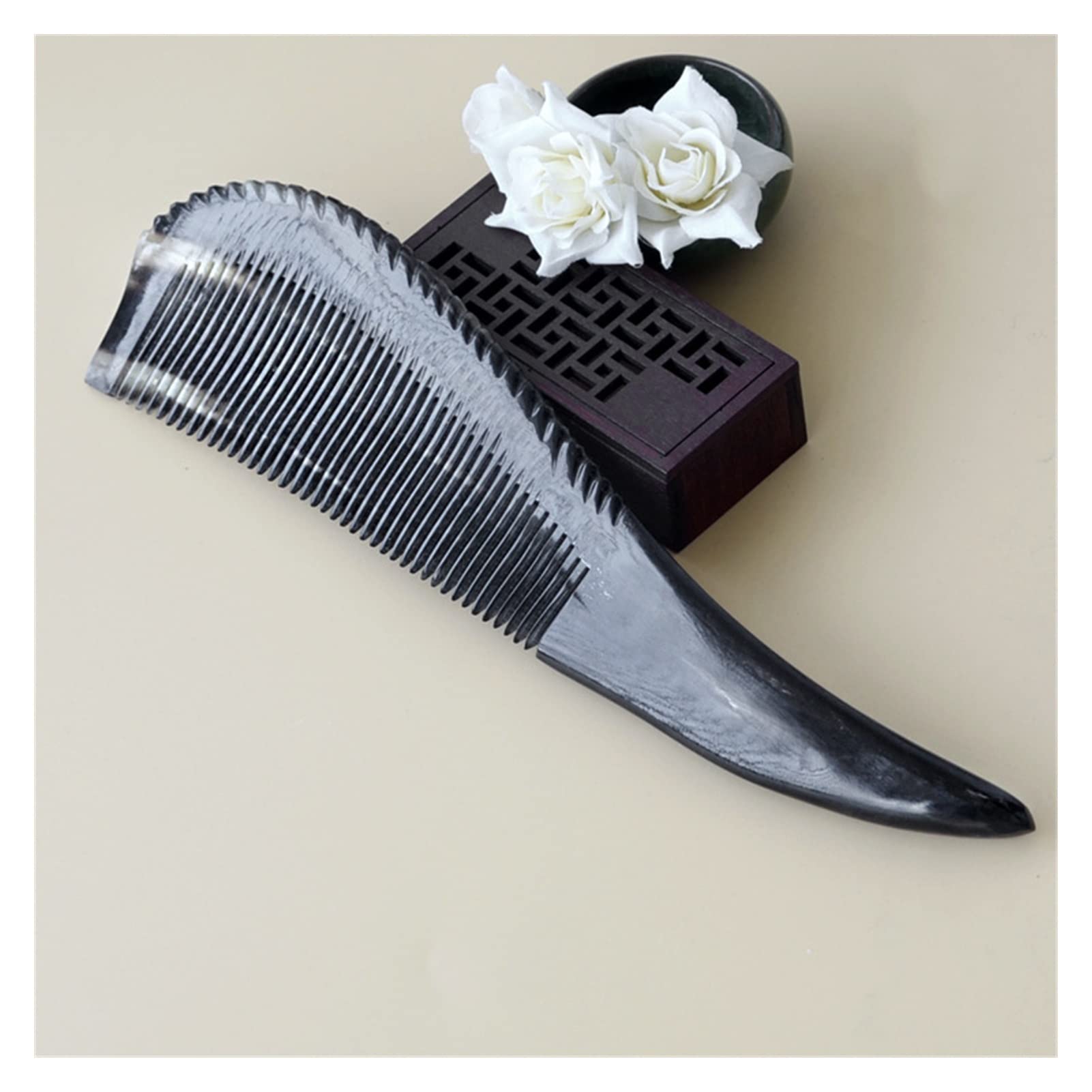 24cm Natural Natural Buffalo Buey Horn Coce Coce Combs Herramienta de Estilo de Peine de diseño de Estilo de diseño (Color : 917-24cm)