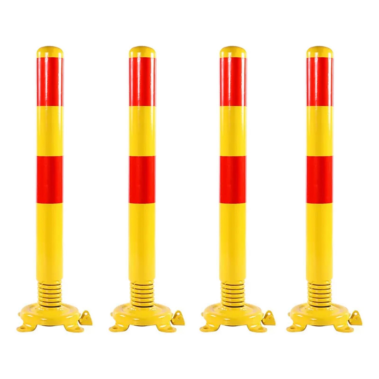 Poste de bolardo acero Q235 | Poste de bolardo 1/2/3/4 Uds. Poste de estacionamiento con resorte for entrada(4pcs)