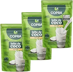 Kit 3x Leite de Coco em Pó Vegetal Natural 100g Copra