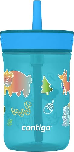 Contigo Leighton Straw Tumbler, 14 oz, Grape (Tulips)