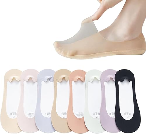 Calcetines invisibles antideslizantes de seda de hielo para mujer, calcetines transpirables de seda de hielo,Calcetines de corte ultra bajo