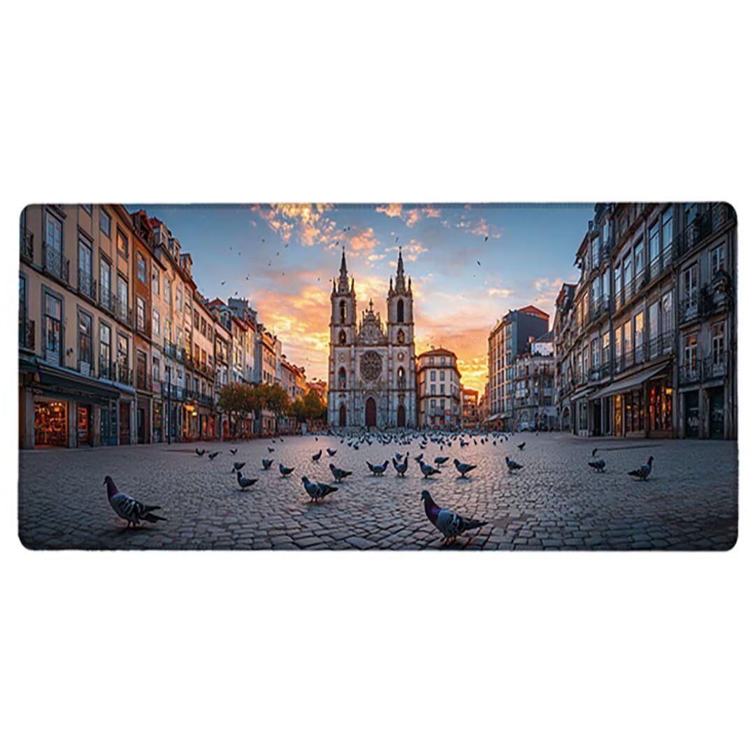Nowoczesna podkładka pod mysz XXL - 1400x600x3mm - krajobraz duża mata na biurko z przeszytymi krawędziami wodoodporna antypoślizgowa do komputera, przenośna poprawia precyzję i szybkość -36754